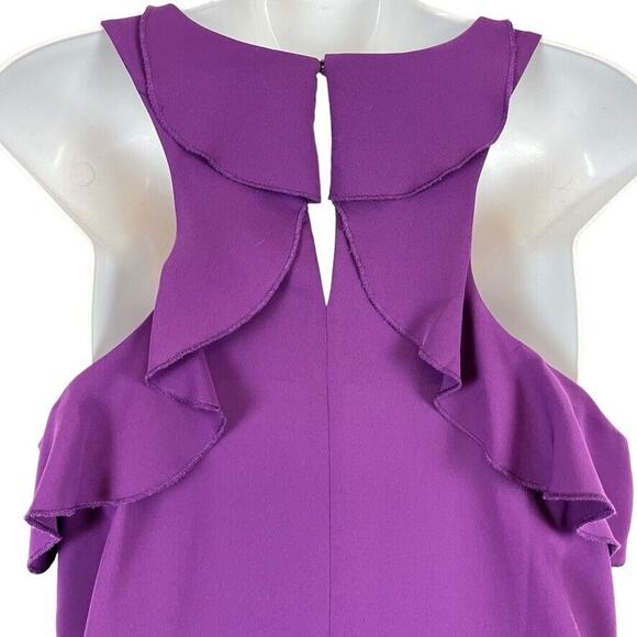 Ann Taylor Loft Petites Womens Purple Ruffle Sleeveless Casual Mini Dress sz M P - Picture 14 of 16